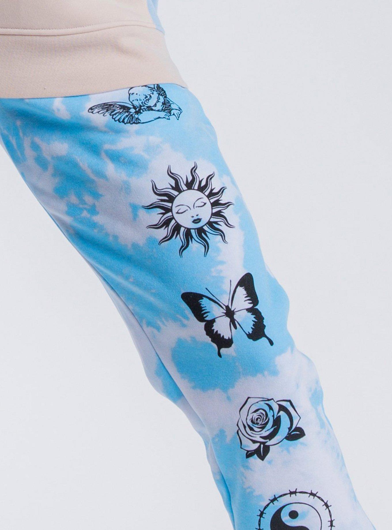 Light Blue Tie Dye Sweatpants, BLUE, alternate