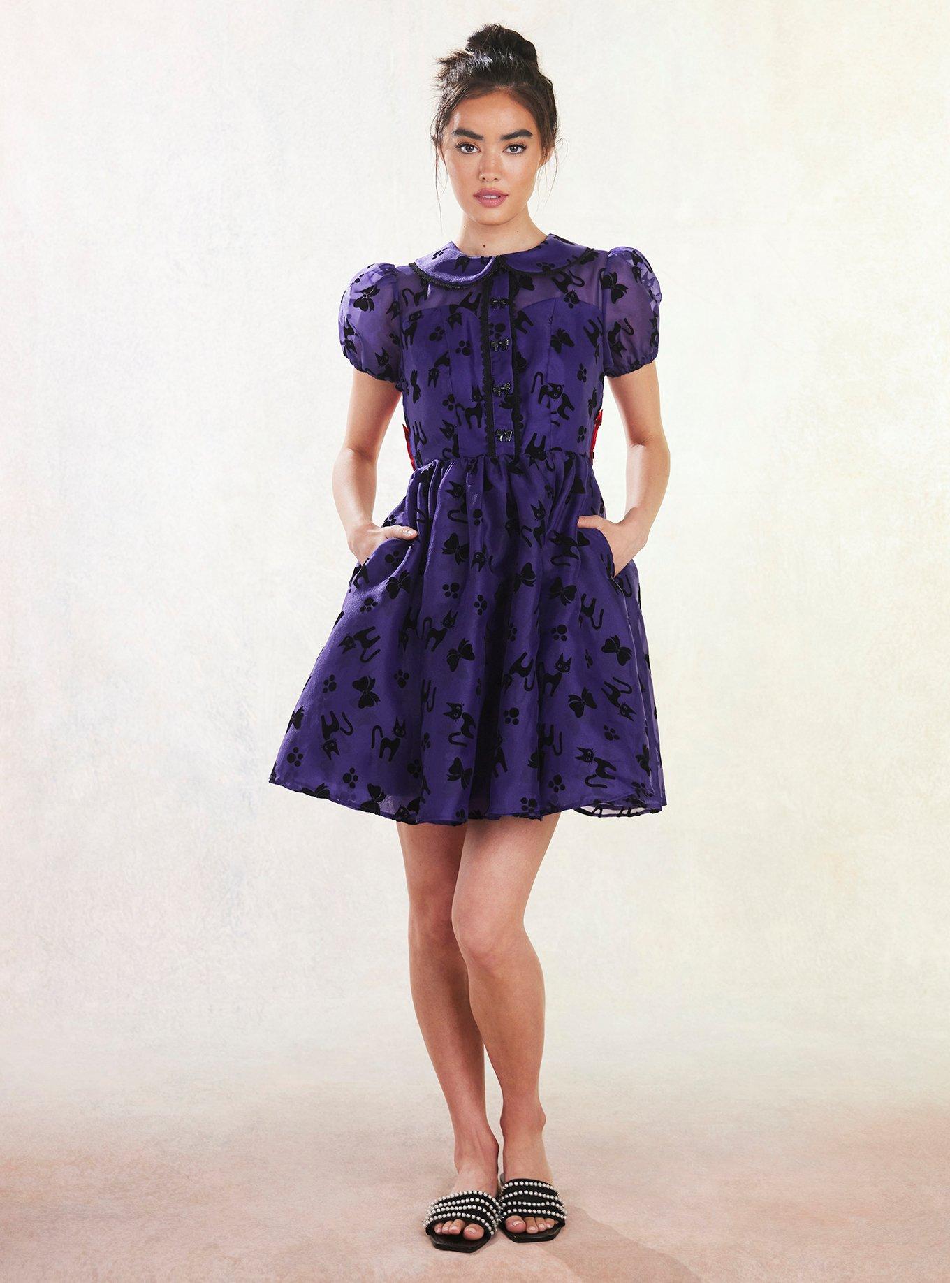 Her Universe Kiki's Delivery Service Jiji Puffy Organza Dress, DARK PURPLE, alternate