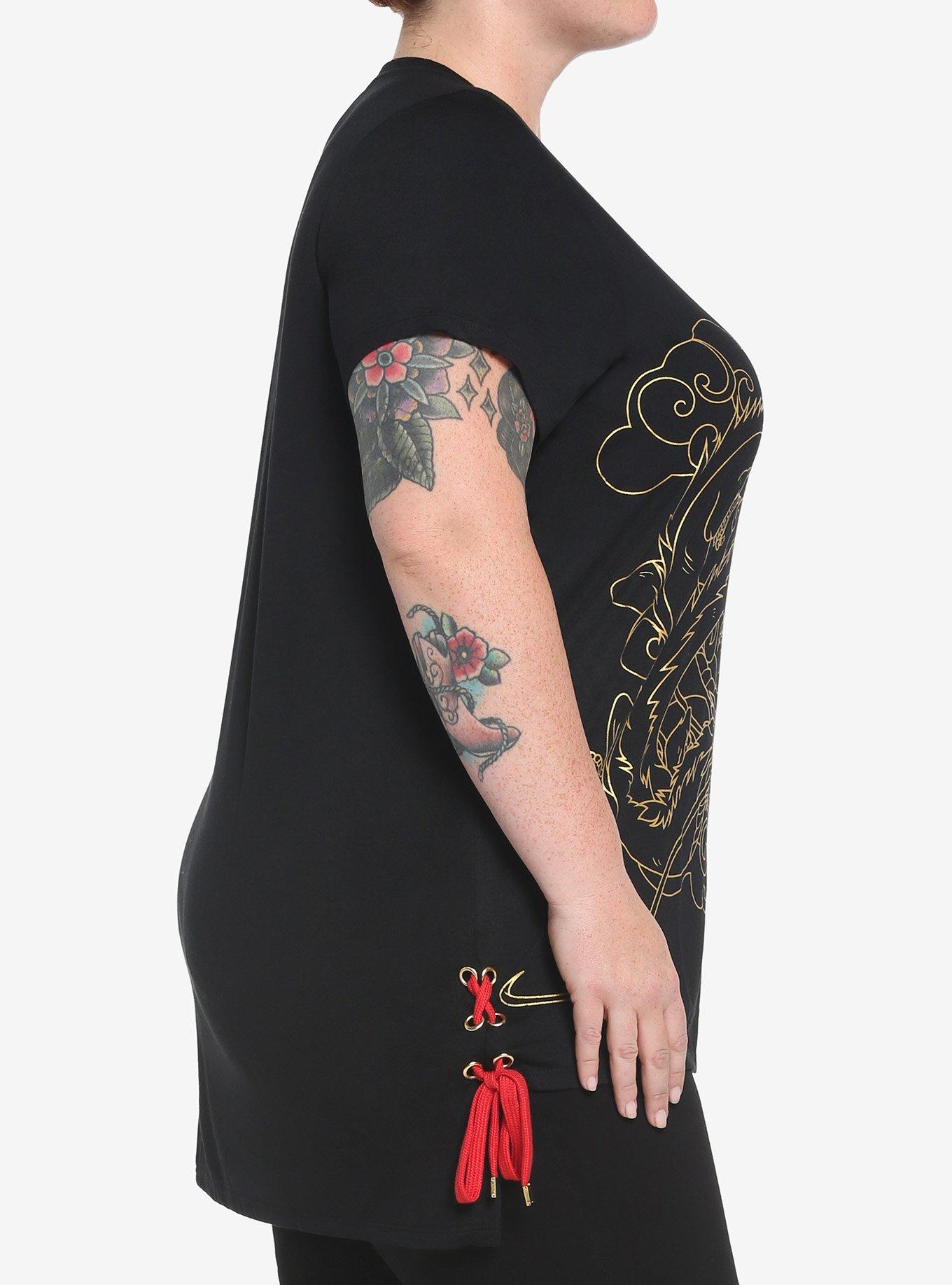 Her Universe Studio Ghibli Spirited Away Haku Tunic Top Plus Size, BLACK GOLD, alternate