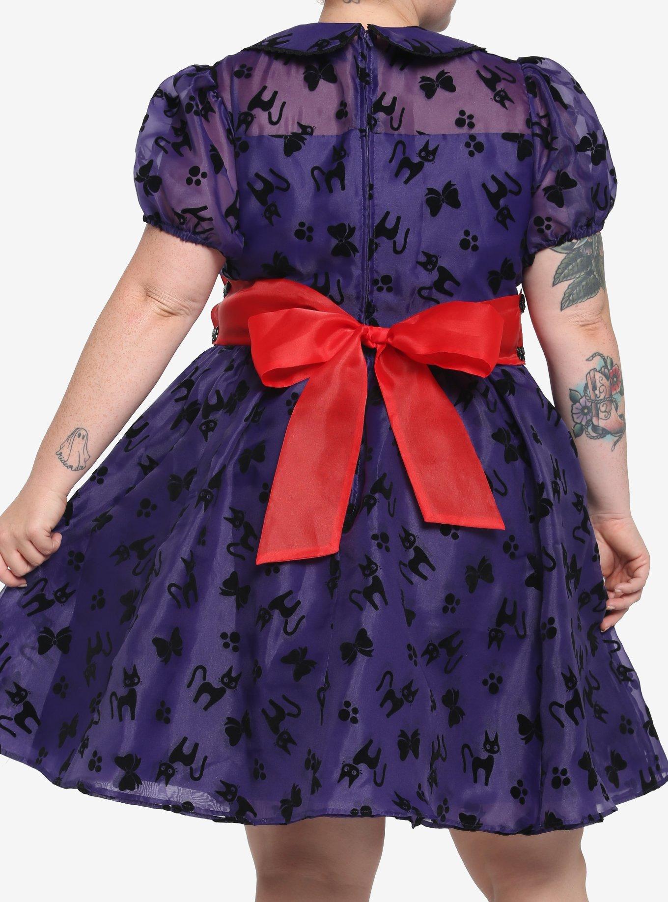 Her Universe Studio Ghibli Kiki's Delivery Service Jiji Puffy Organza Dress Plus Size, DARK PURPLE, alternate
