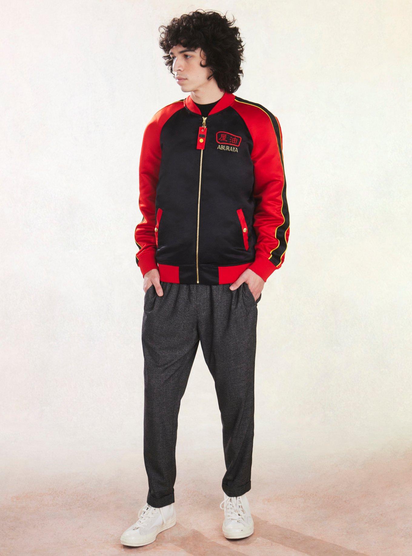 Our Universe Spirited Away Bathhouse Bomber Jacket, BLACK  RED, alternate