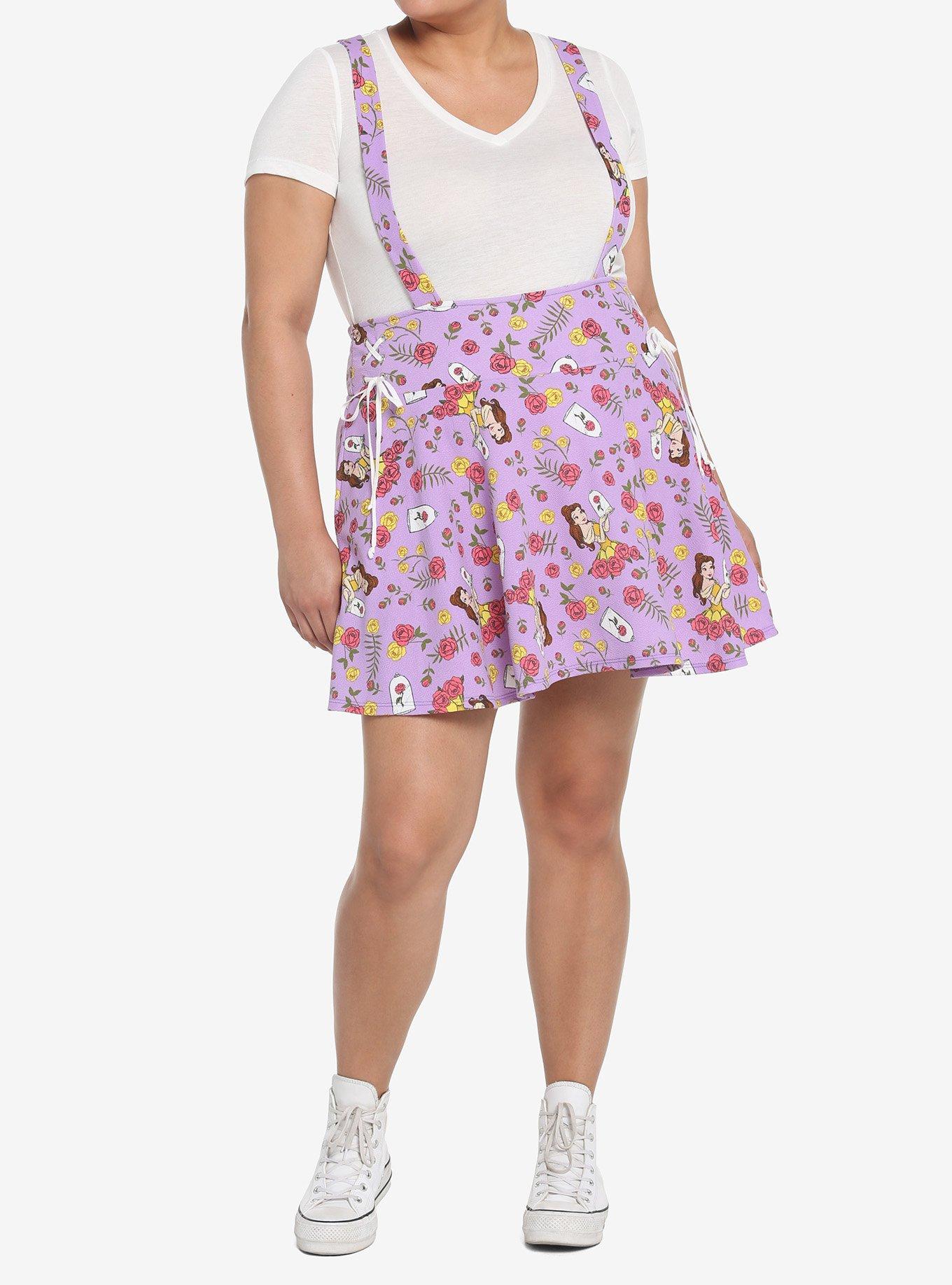 Disney Beauty And The Beast Roses Suspender Skirt Plus Size, , hi-res