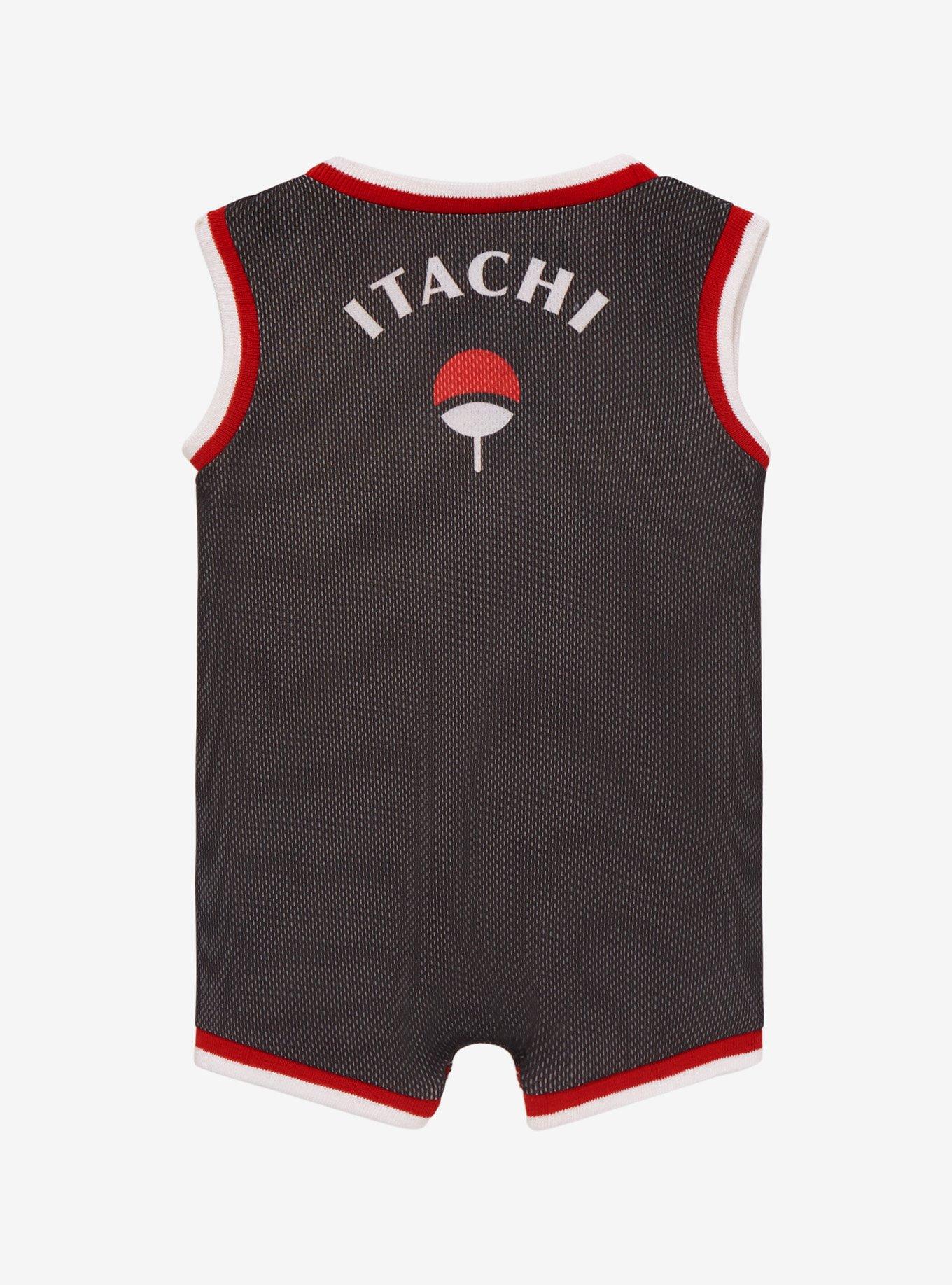 Naruto Shippuden Uchiha Clan Infant Basketball Jersey Romper - BoxLunch Exclusive, BLACK, alternate