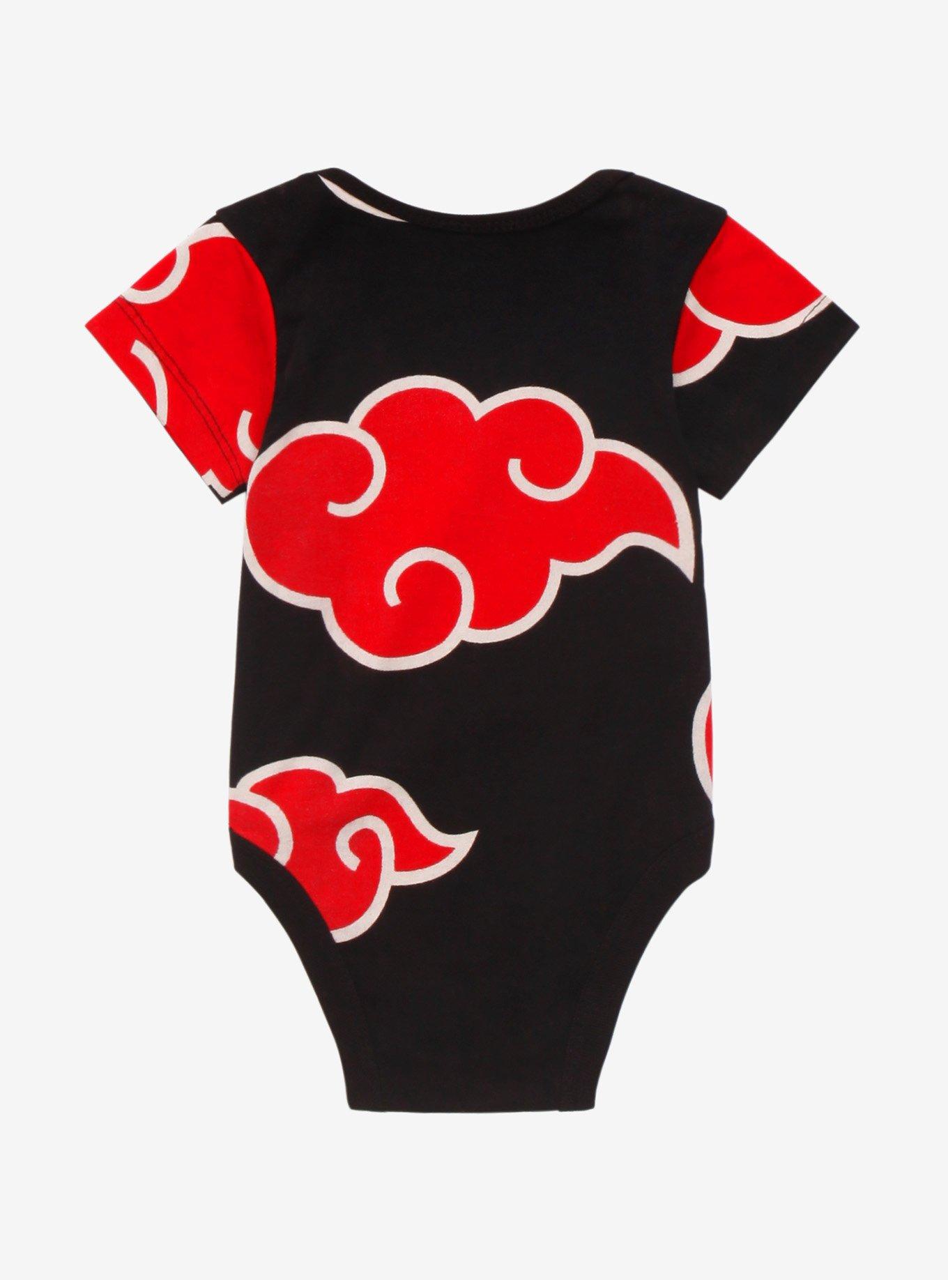 Naruto Shippuden Akatsuki Clouds Allover Print Infant One-Piece - BoxLunch Exclusive, BLACK, alternate