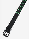 Black & Green Grommet Belt, GREEN, alternate