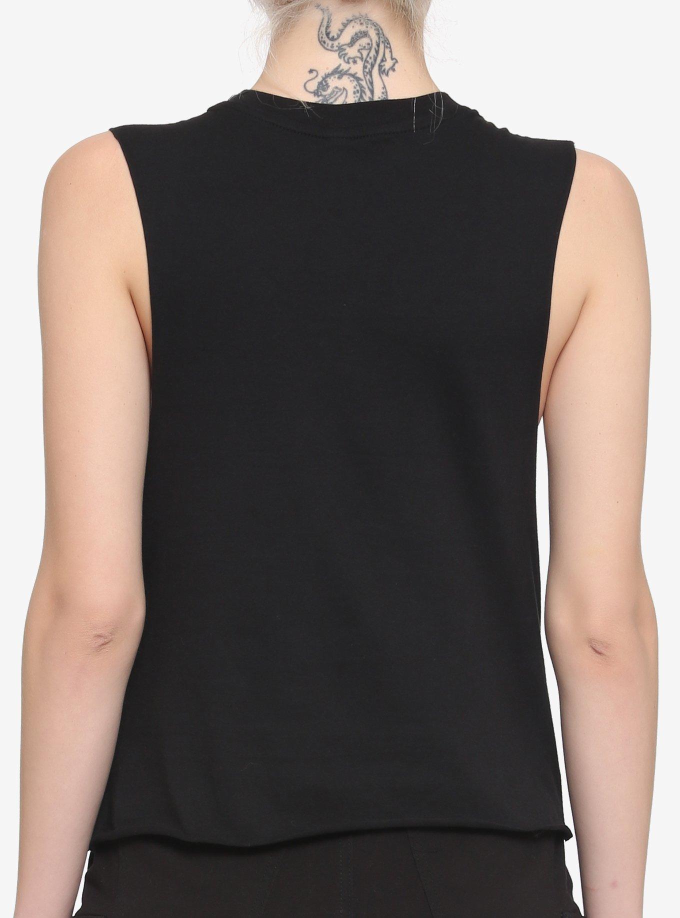 My Chemical Romance In Memory Of Helena Girls Crop Muscle Tank Top, BLACK, alternate