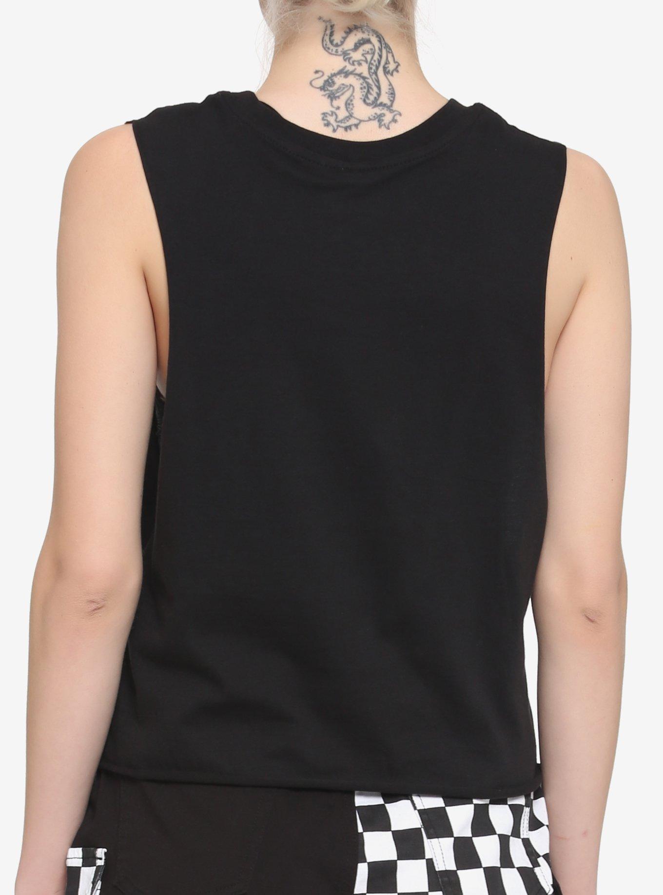 Deftones Self-Titled Album Girls Crop Muscle Tank Top, BLACK, alternate