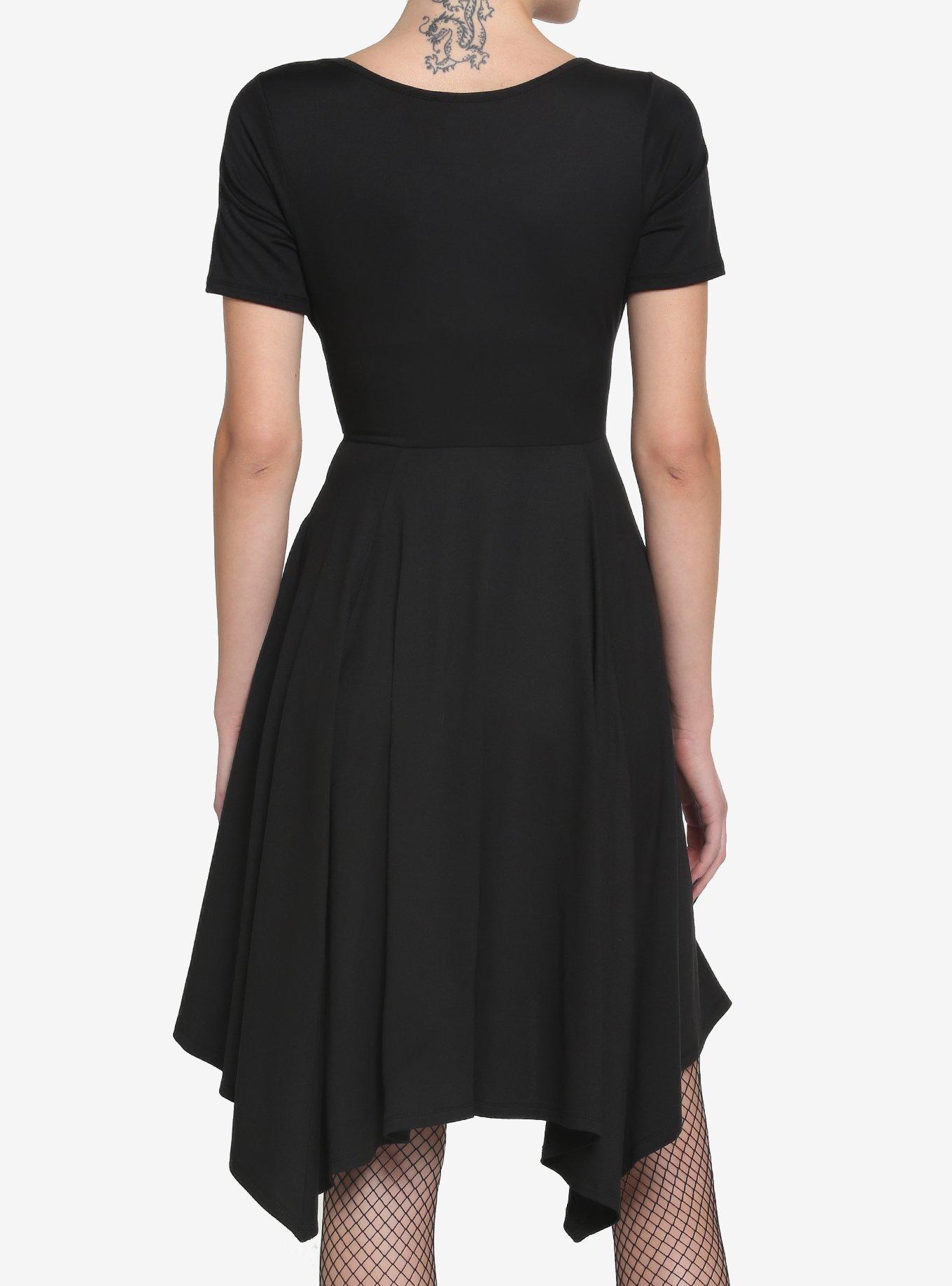 Black Strappy Neckline Dress, BLACK, alternate
