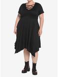 Black Strappy Neckline Dress Plus Size, BLACK, alternate