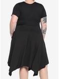 Black Strappy Neckline Dress Plus Size, BLACK, alternate