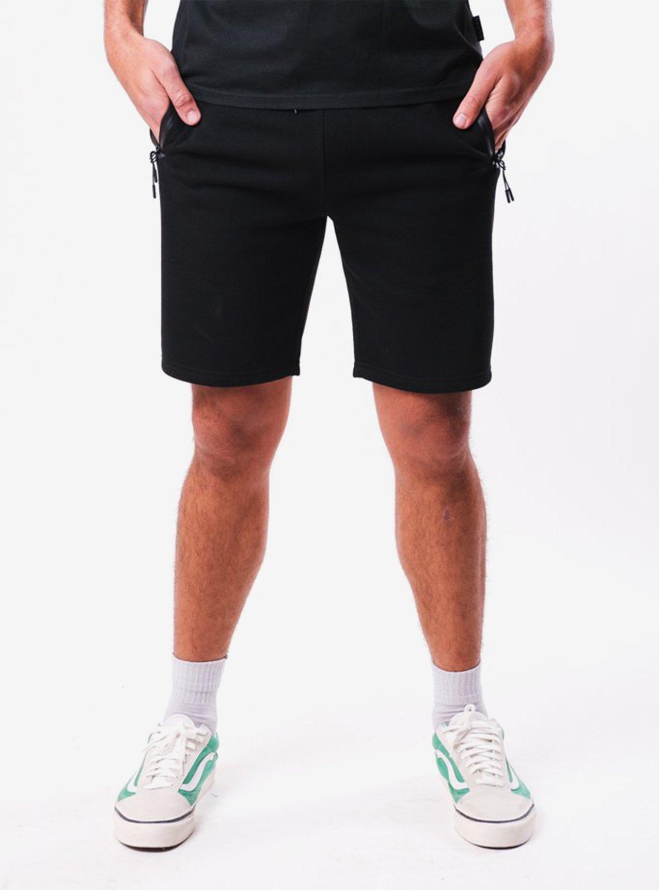 Black Heat Seal Zip Pocket Shorts, BLACK, alternate