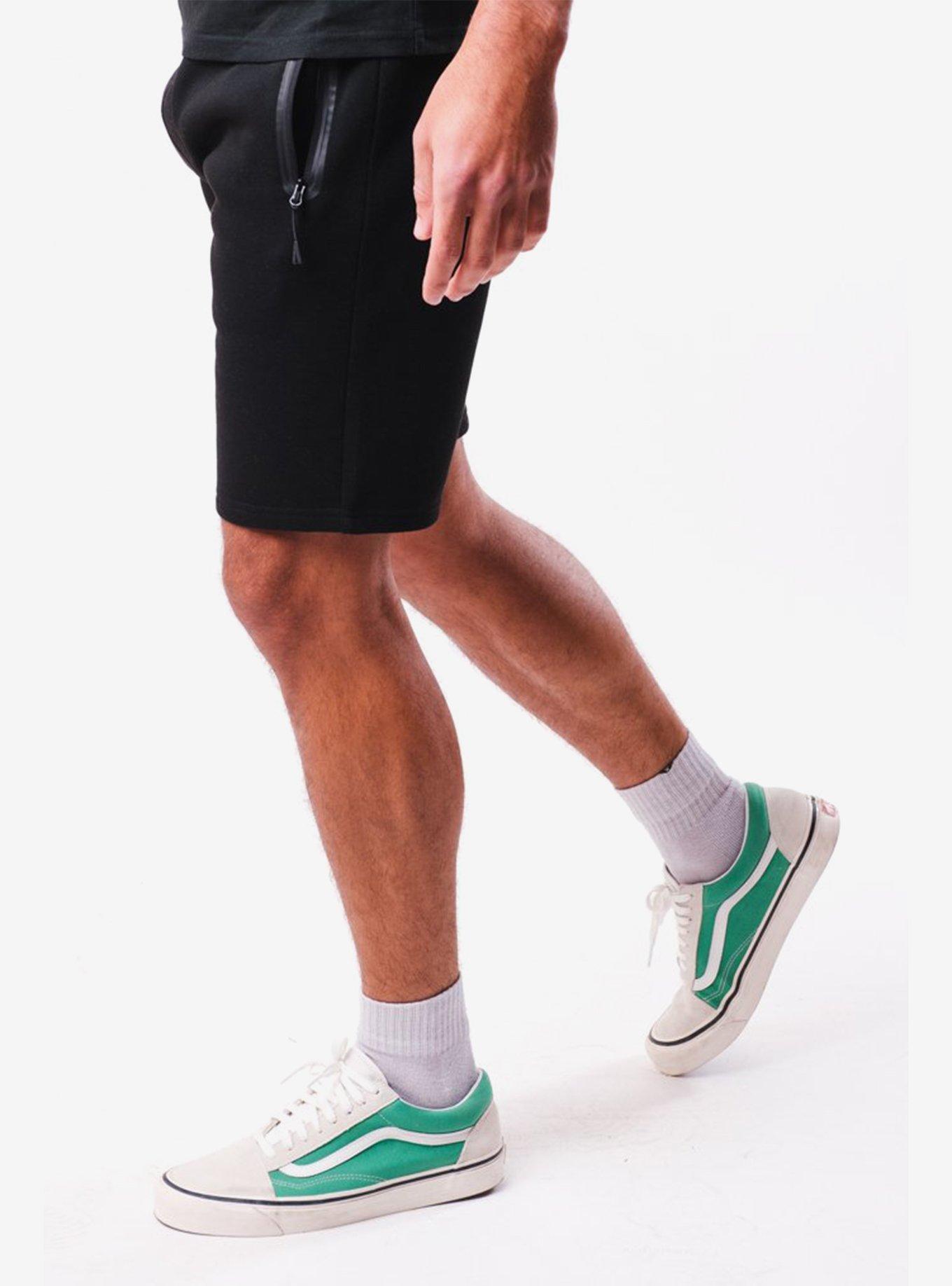 Black Heat Seal Zip Pocket Shorts, BLACK, alternate