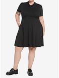 Black Collar Dress Plus Size, BLACK, alternate