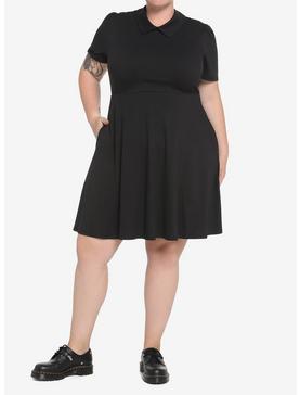 Black Collar Dress Plus Size, , hi-res