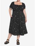 Ditsy Celestial Midi Dress Plus Size, BLACK, alternate