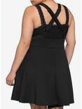 Black Lace-Up Suspender Skirt Plus Size, BLACK, alternate