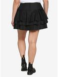 Black Buckle Tiered Skirt Plus Size, BLACK, alternate
