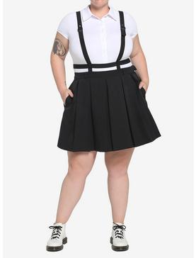 Black Harness Suspender Skirt Plus Size, , hi-res