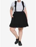 Black Ruffle Strap Suspender Skirt Plus Size, BLACK, alternate