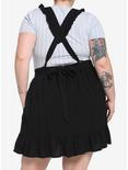 Black Ruffle Strap Suspender Skirt Plus Size, BLACK, alternate