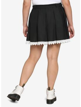 Black & White Lace Pleated Skirt Plus Size, , hi-res
