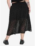 Black Coffins Mesh Maxi Skirt Plus Size, BLACK, alternate