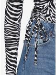 Zebra Print Long-Sleeve Body Suit, MULTI, alternate