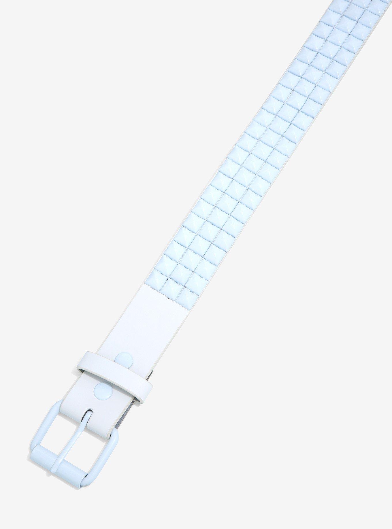 White Pyramid Stud Belt, , hi-res