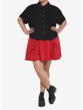 Rainbow Heart Girls Crop Woven Button-Up Plus Size, BLACK, alternate