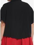 Rainbow Heart Girls Crop Woven Button-Up Plus Size, BLACK, alternate