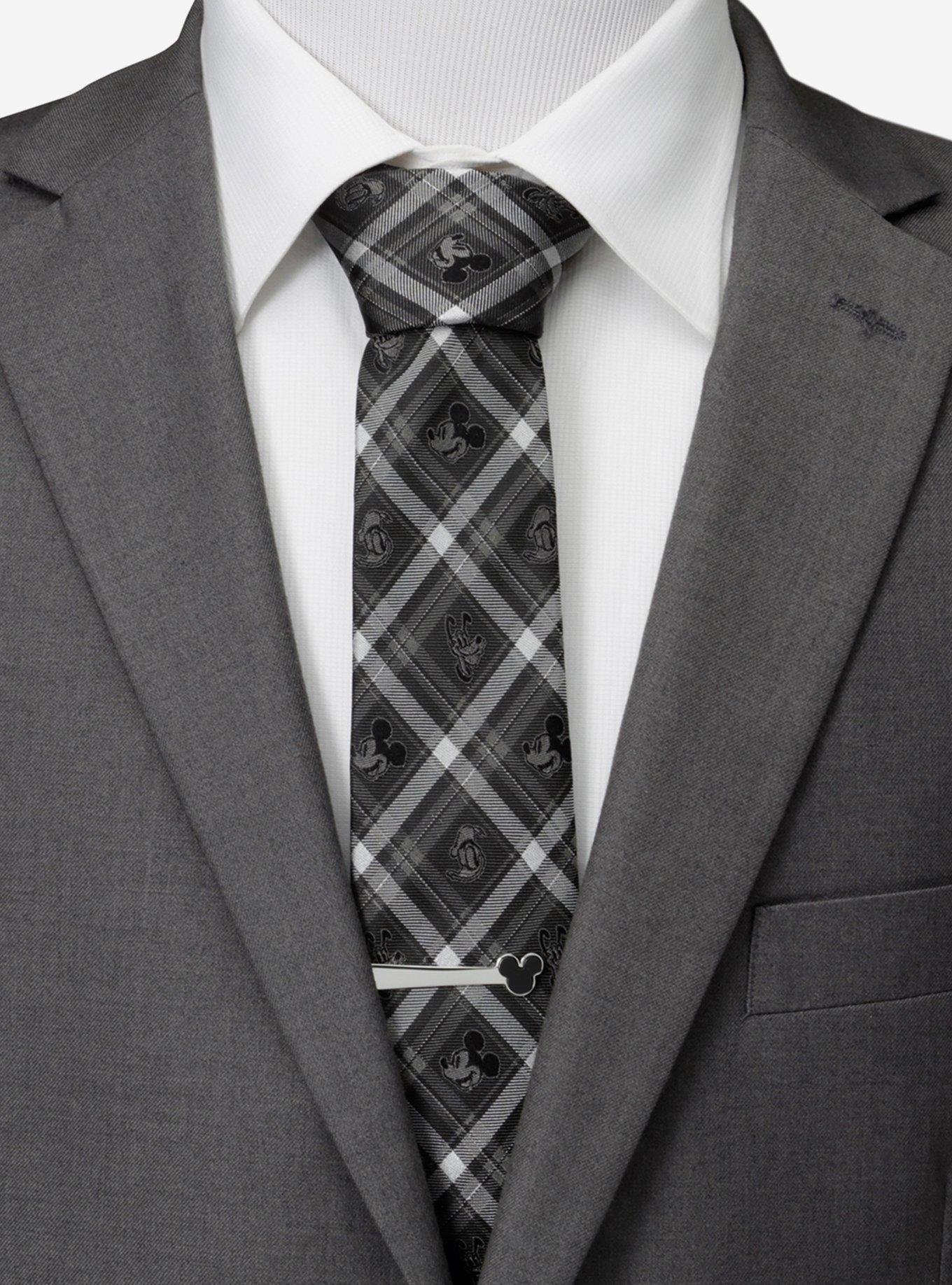 Disney Mickey Mouse Mickey & Friends Charcoal Plaid Tie