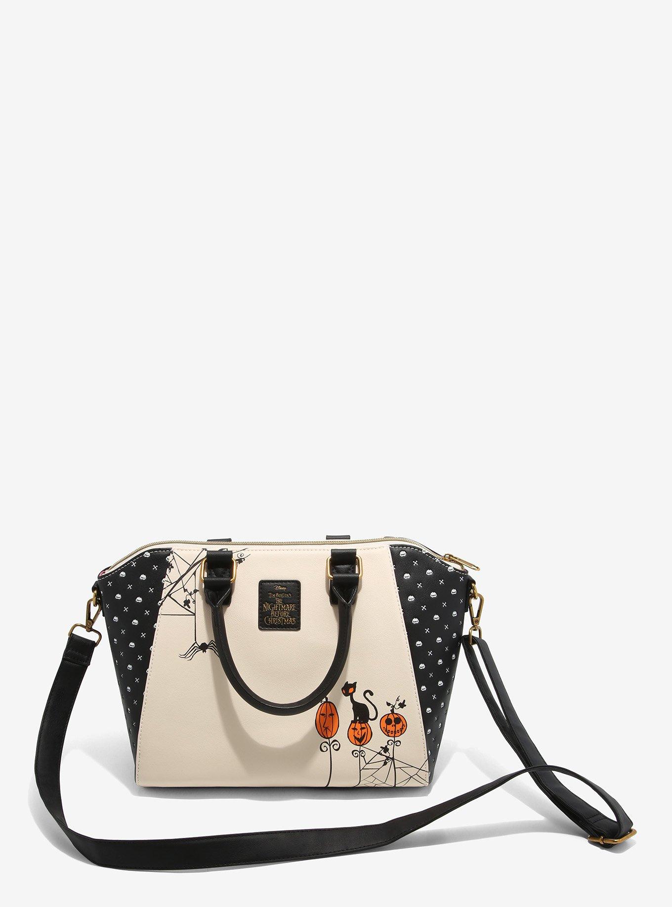 Loungefly The Nightmare Before Christmas Jack & Sally Pumpkin Graveyard Satchel Bag, , alternate