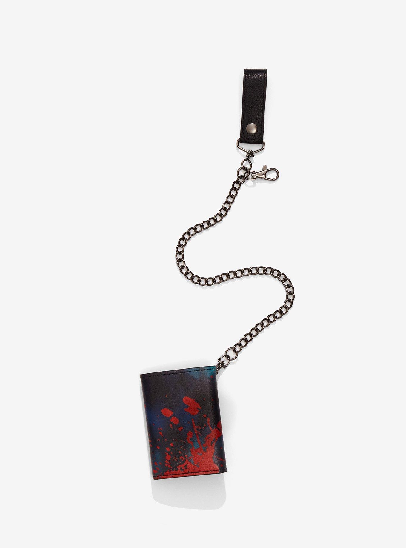 Friday The 13th Jason Bloody Mask Trifold Chain Wallet, , alternate