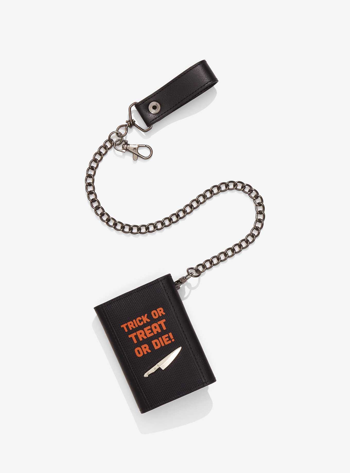 Halloween Trick Or Treat Or Die Trifold Chain Wallet, , hi-res