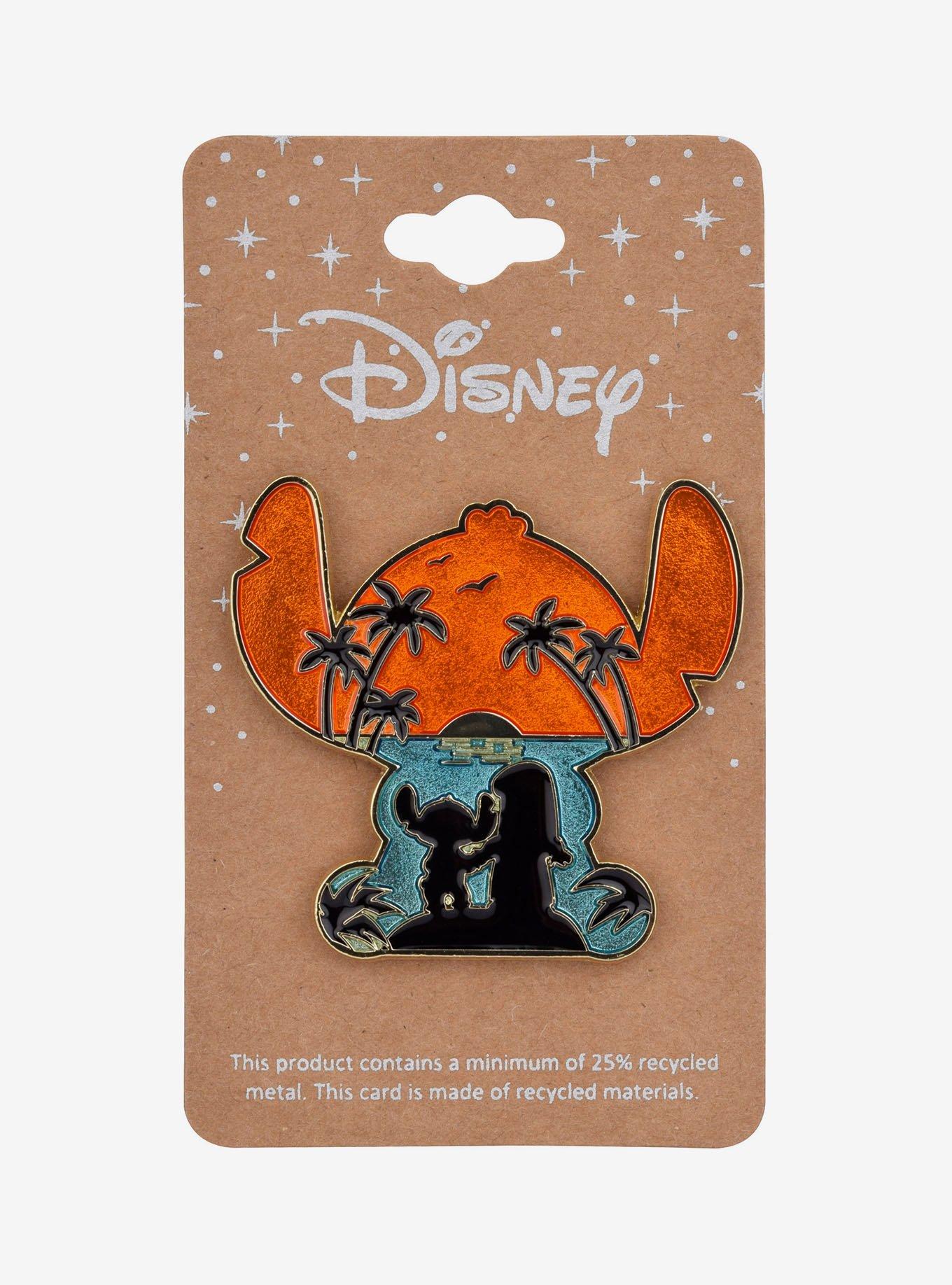 Disney Lilo & Stitch Sunset Beach Silhouette Enamel Pin - BoxLunch Exclusive, , alternate