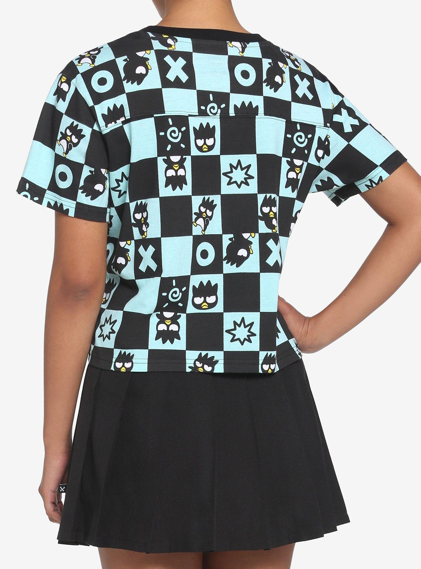 Badtz-Maru Teal Checkered Crop T-Shirt, BLACK TEAL, alternate