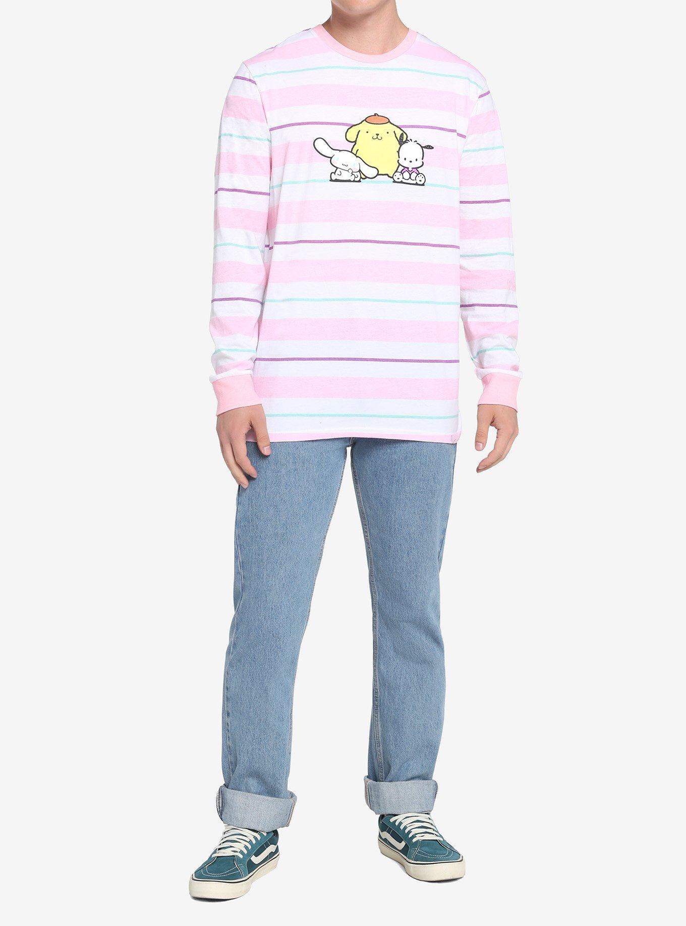 Cinnamoroll Pompompurin Pochacco Stripe Long-Sleeve T-Shirt, , hi-res