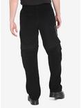 Black Corduroy Zip-Off Carpenter Pants, BLACK, alternate