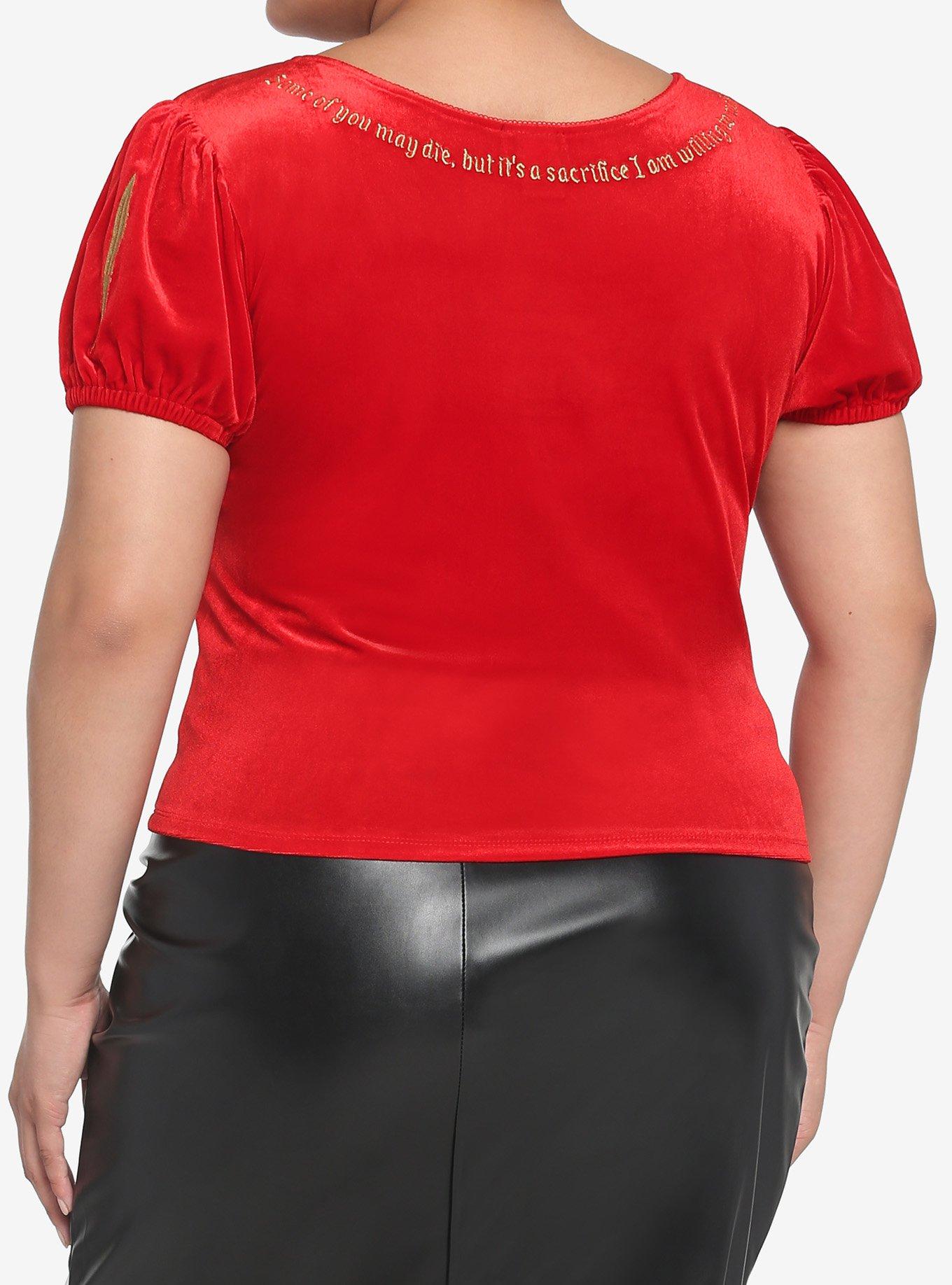 Shrek Lord Farquaad Velvet Skimmer Top Plus Size, RED, alternate