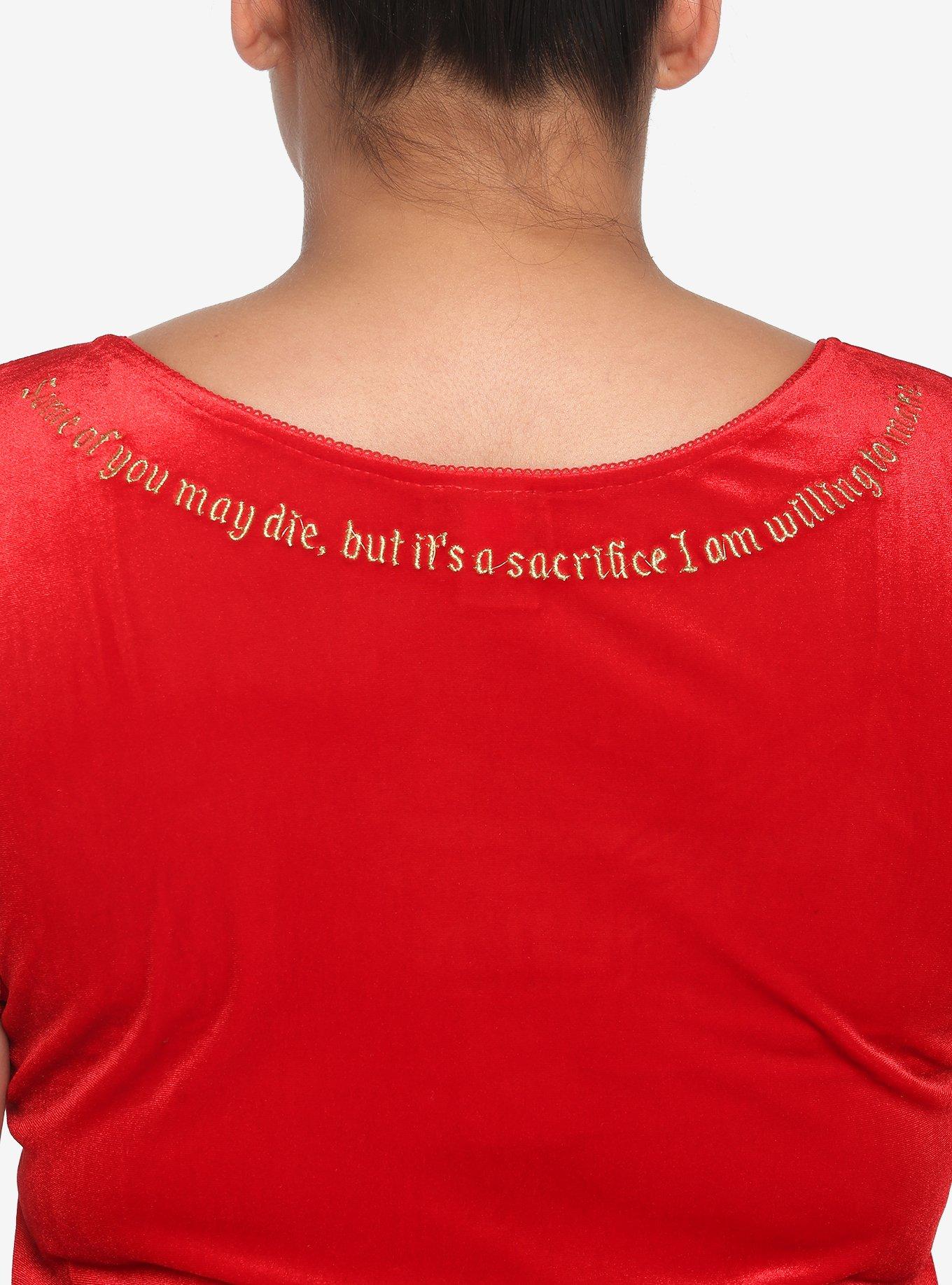 Shrek Lord Farquaad Velvet Skimmer Top Plus Size, RED, alternate