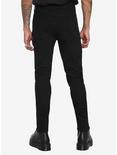Black Zipper Skinny Jeans, BLACK, alternate