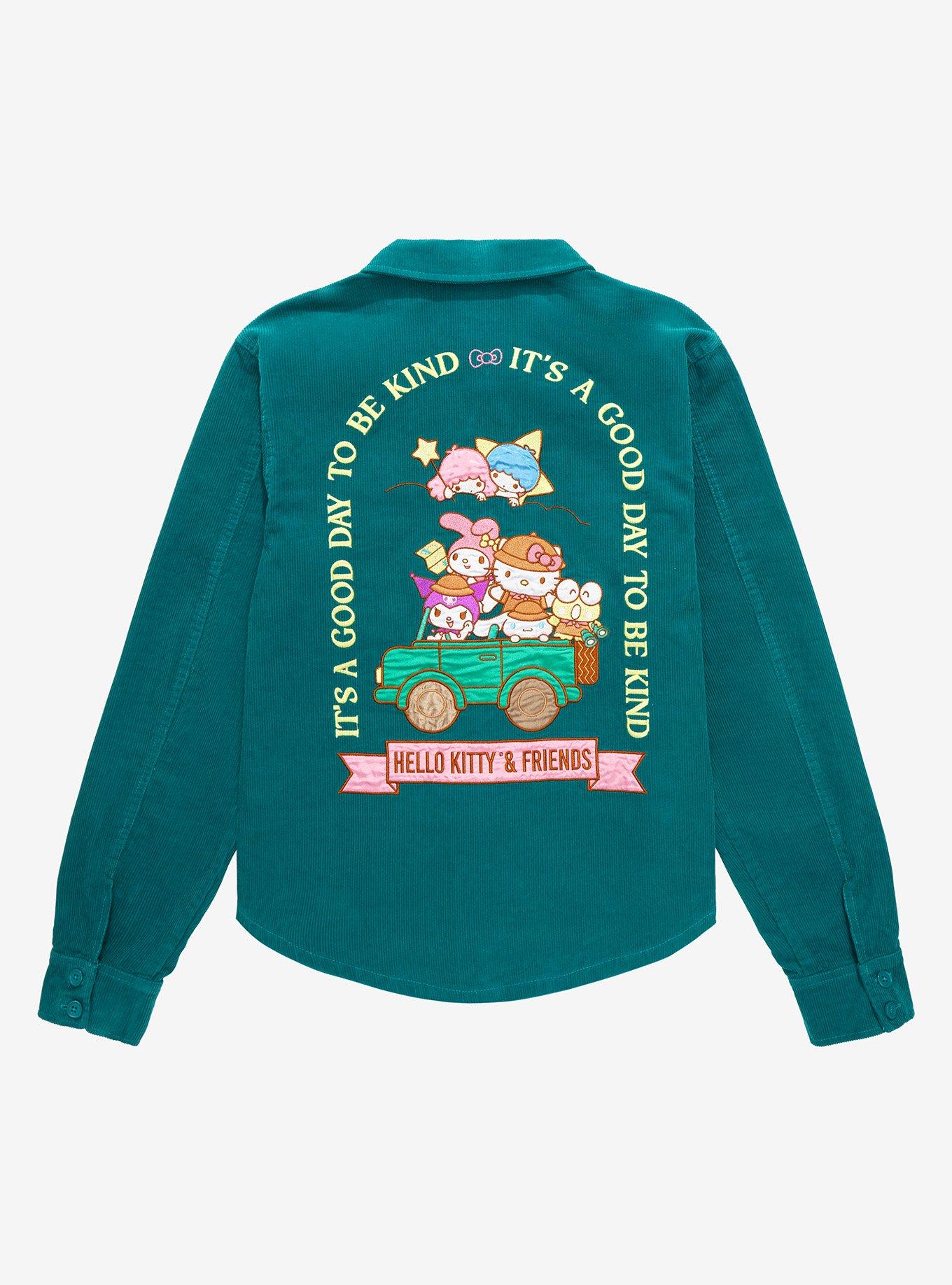 Sanrio Hello Kitty & Friends Good Day to Be Kind Plus Size Overshirt - BoxLunch Exclusive , TEAL, alternate