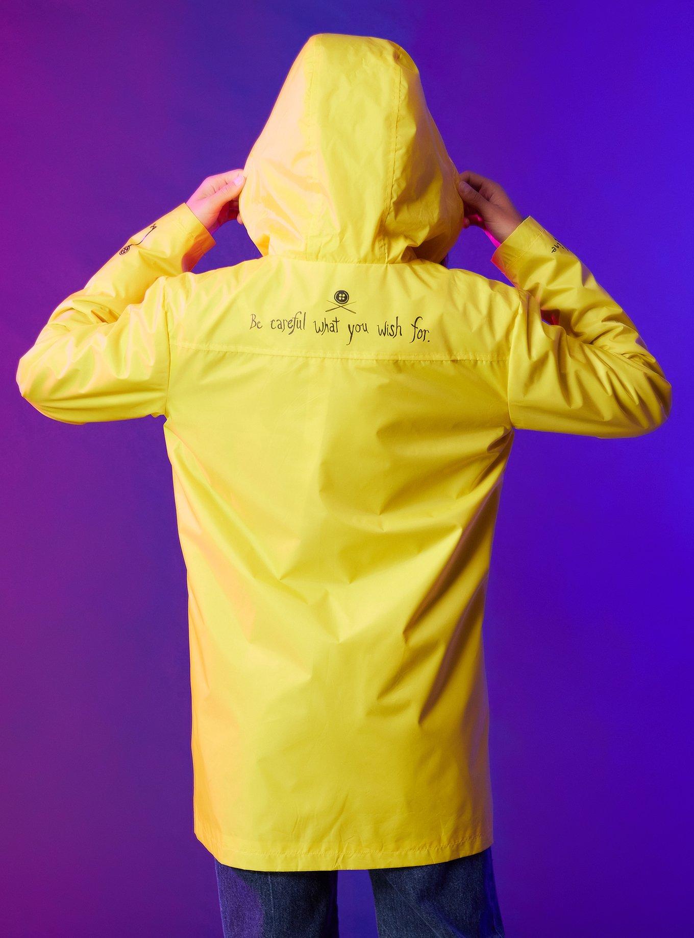 Coraline Cosplay Yellow Girls Raincoat, MULTI, alternate