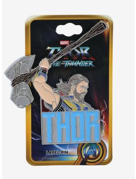 Marvel Thor: Love and Thunder Thor with Stormbreaker Portrait Enamel Pin - BoxLunch Exclusive, , hi-res