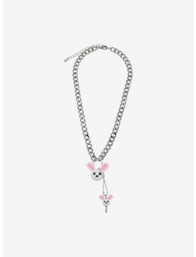 Dead Bunny Padlock & Key Chain Necklace, , hi-res