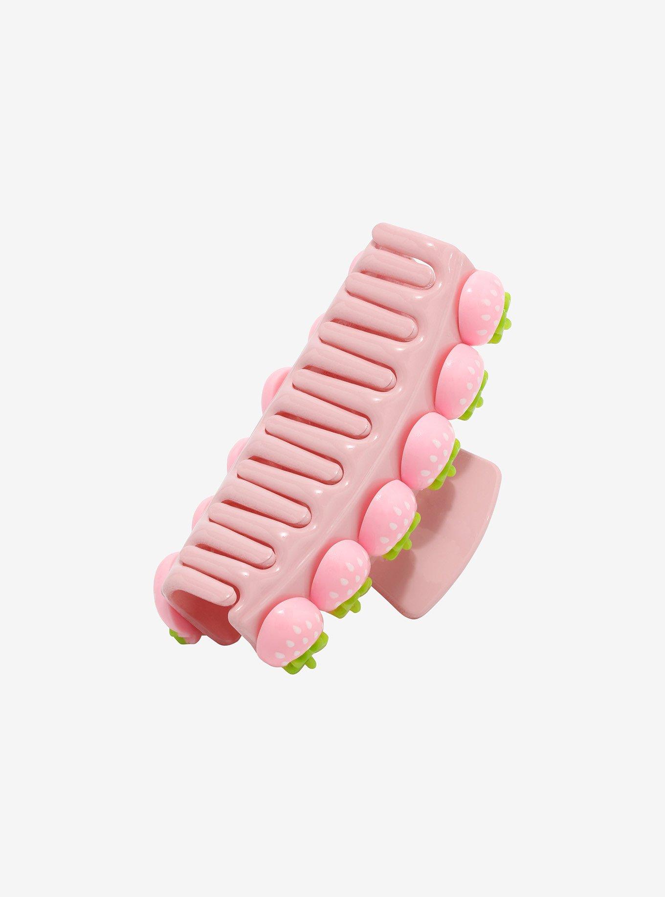 Pink Strawberry Charm Hair Clip, , alternate