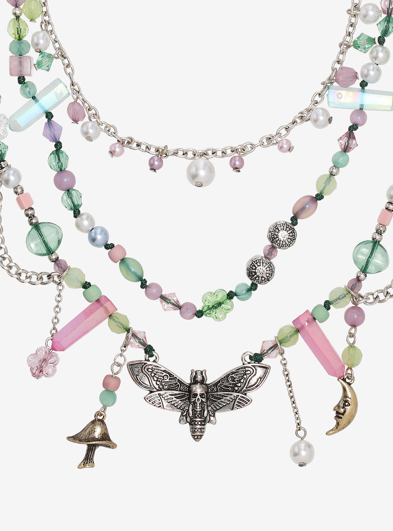 Steampunk Cottagecore Multi Chain Necklace, , alternate