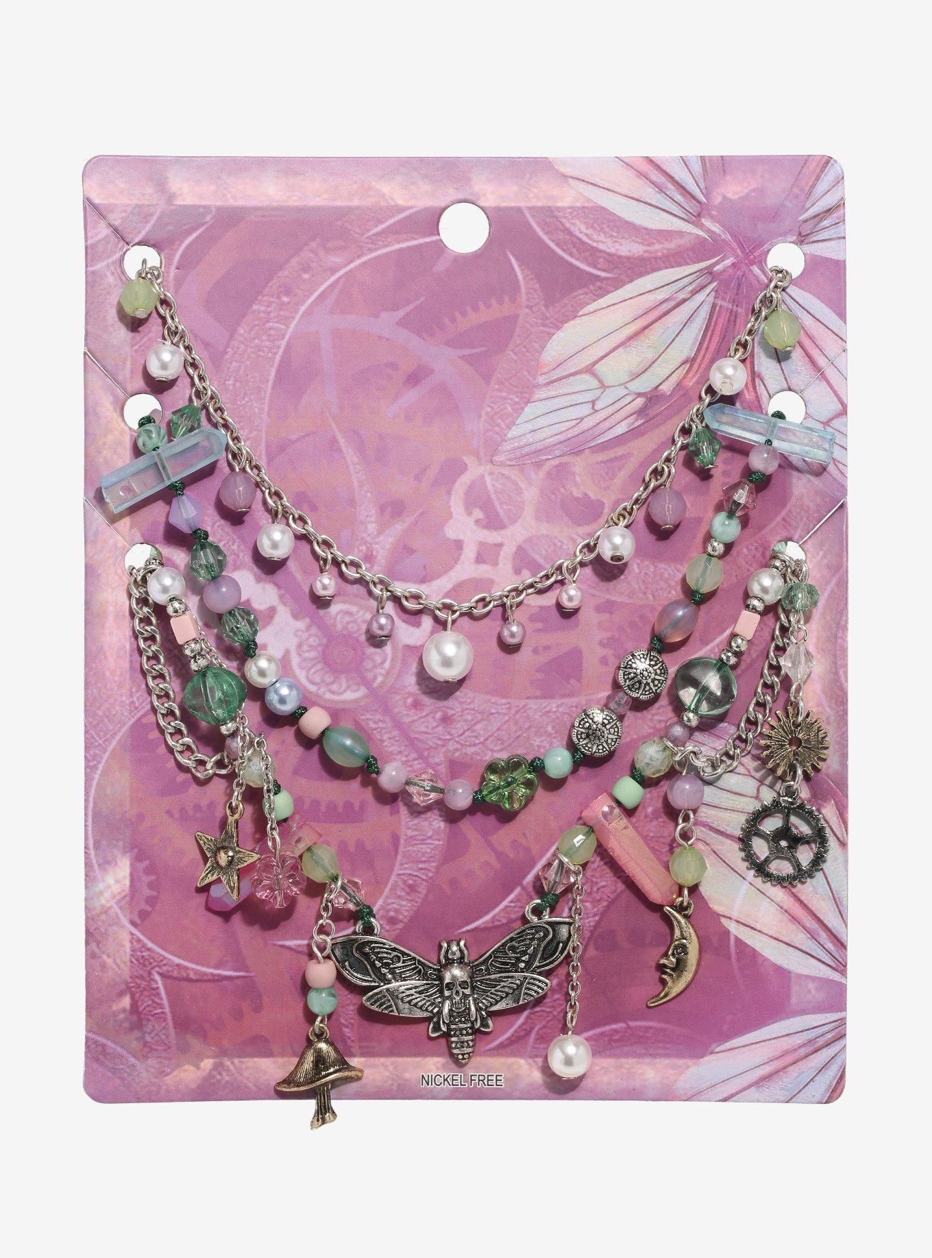 Steampunk Cottagecore Multi Chain Necklace, , alternate