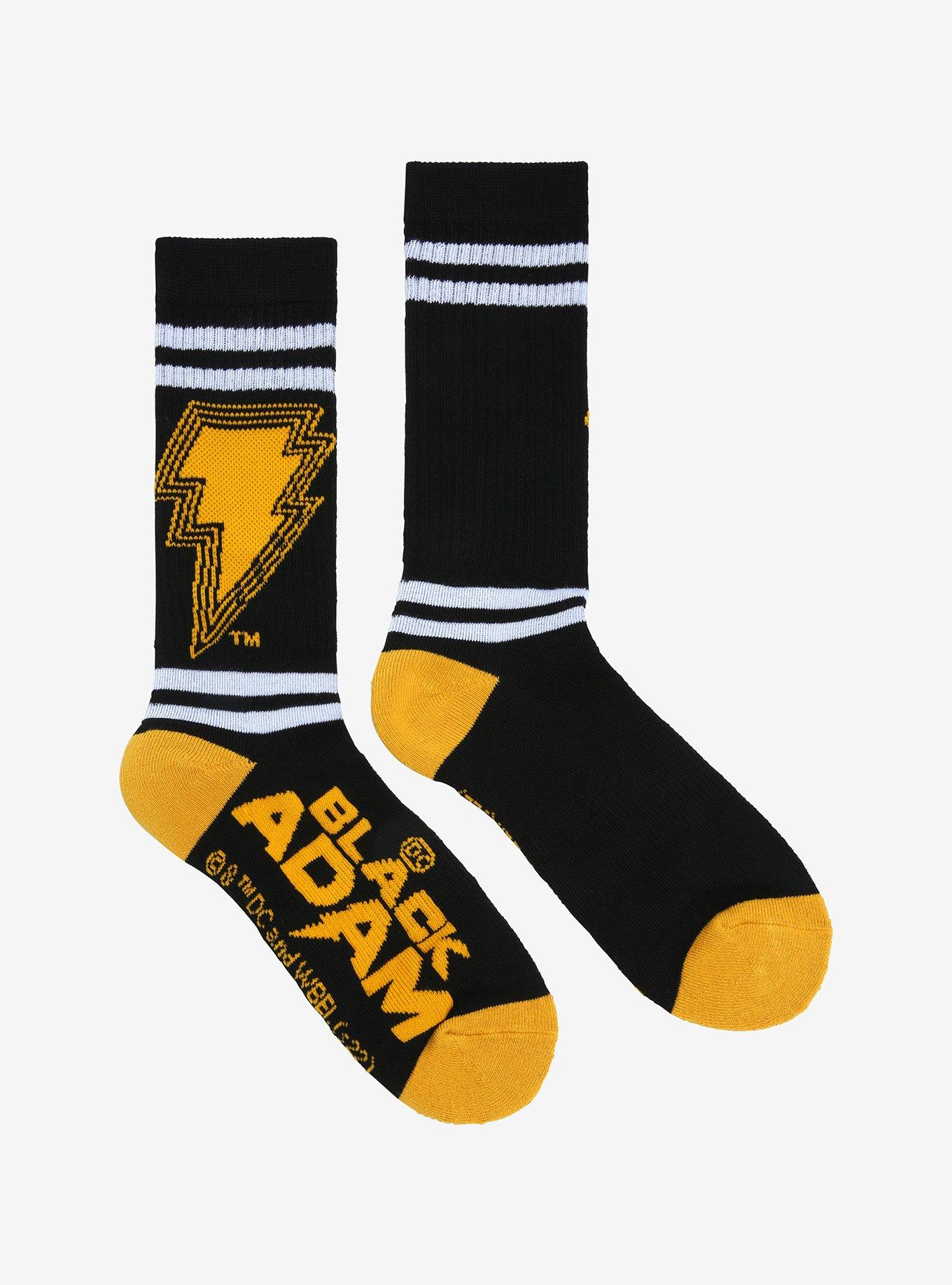 DC Comics Black Adam Logo Crew Socks, , alternate