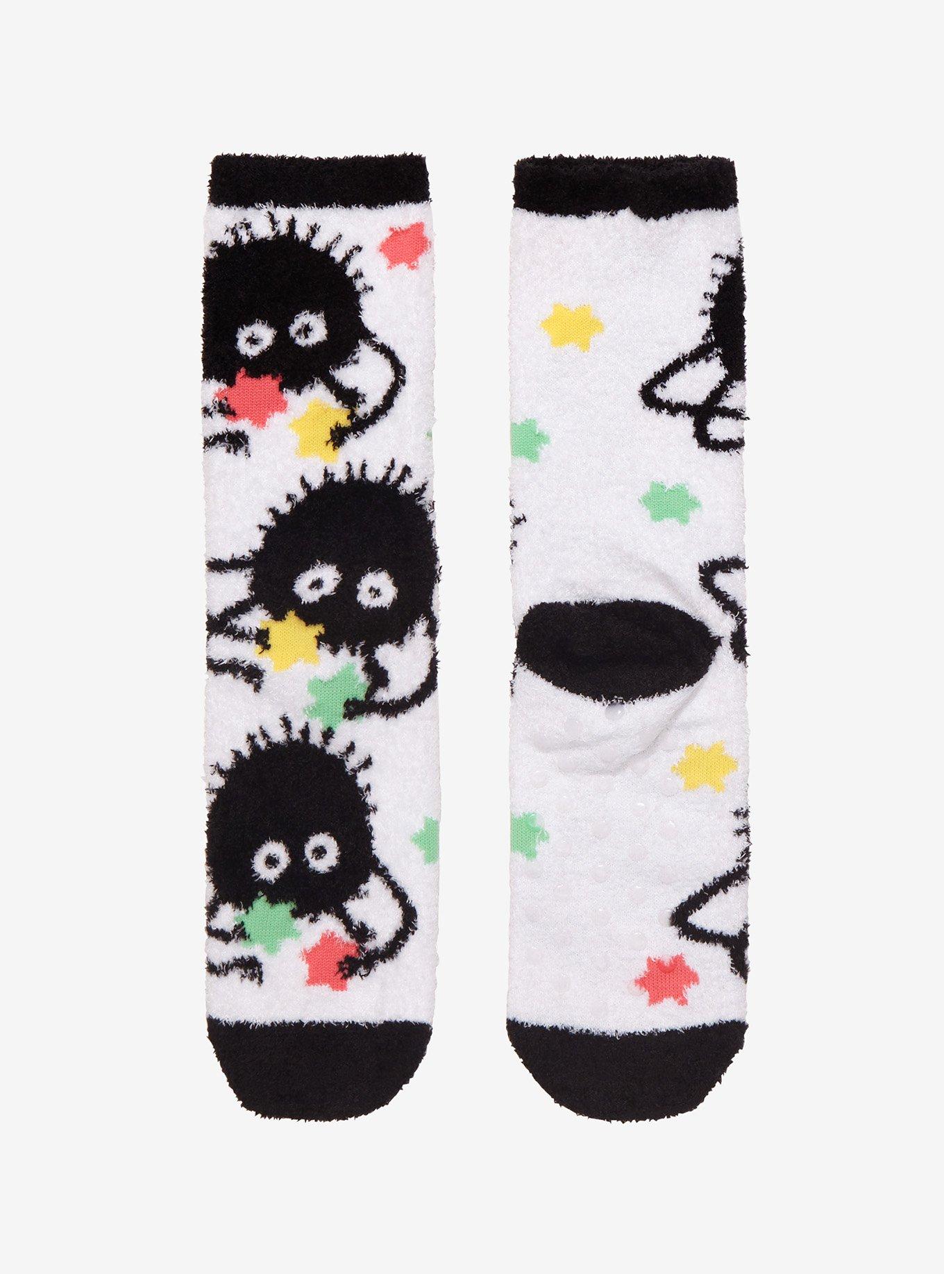 Studio Ghibli Spirited Away Soot Sprites Star Candy Fuzzy Crew Socks, , alternate